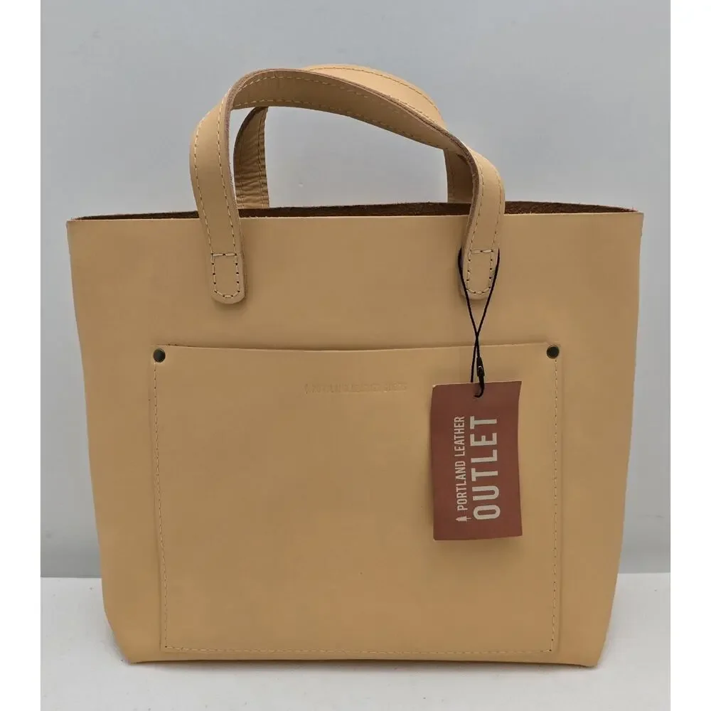 Portland Leather Goods Medium Crossbody Tote Purse Rare Light Peach Leather